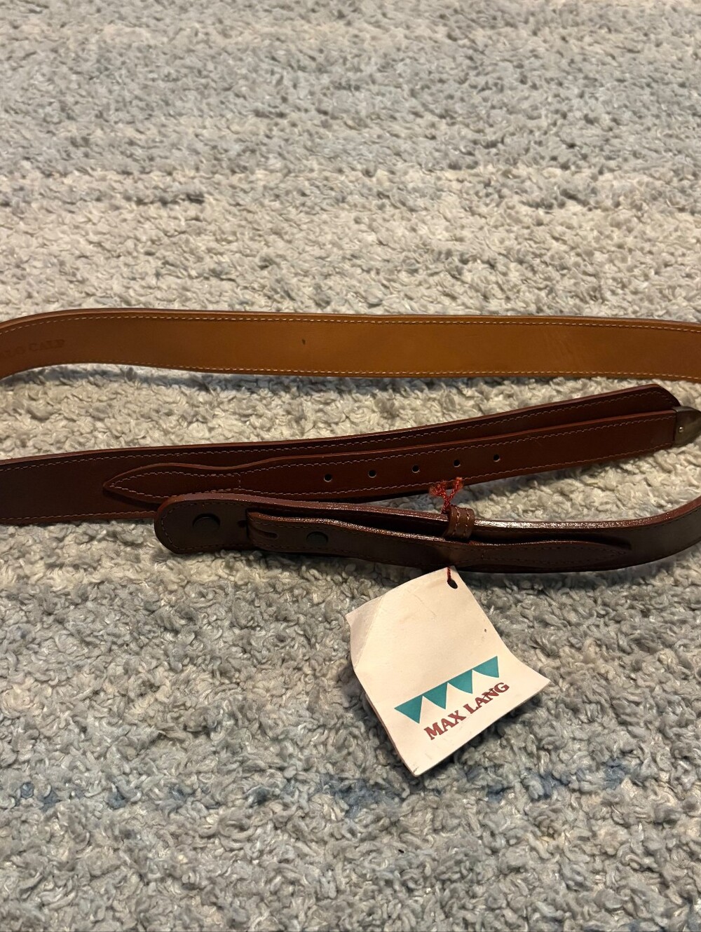 ​NWT Max Lang Houston Texas Mirrow Buffalo Calf Leather Belt Strap 36